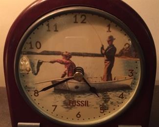 Fossil Fishing Themed Clock