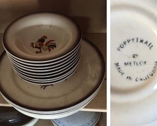 Poppytrail by Metlox Rooster Dinner Plates and Bowls
