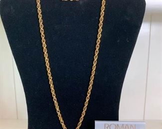 Gold Star Necklace and Gold Earrings