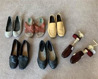 Shoe Lot with Wooden Shoe Stretchers