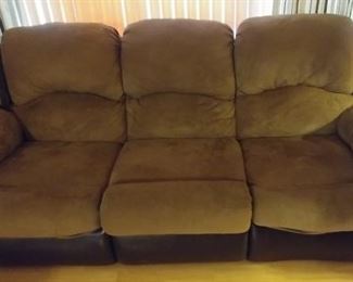 Leather and Faux Suede Sofa 89" by 39" by 43" Asking $250.00