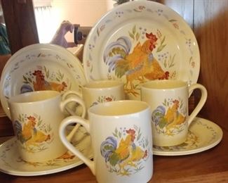 Corelle Country Morning Set of Dishes Including: (3) Dinner Plates, (2) Salad Plates, (4) Cups & (4) Saucers. Asking $50.00