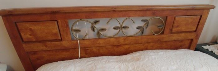 Queen Headboard with Rails 62" by 46" Asking $129.00