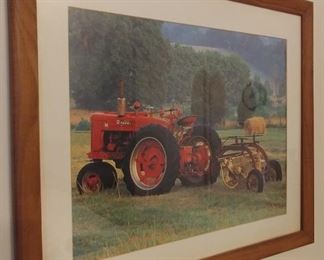 Red McCormick Farmall Tractor Framed Print 26" by 22.5" Asking $49.00