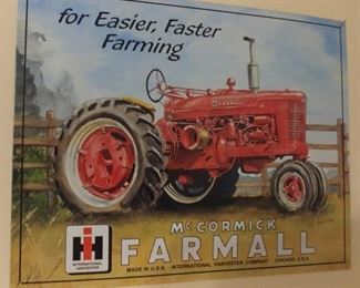 Metal Sign Red McCormick Farmall Tractor 16" by 12.5" Asking $19.00