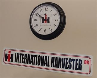 International Harvester Metal Sign and Clock Asking $35.00 for the set