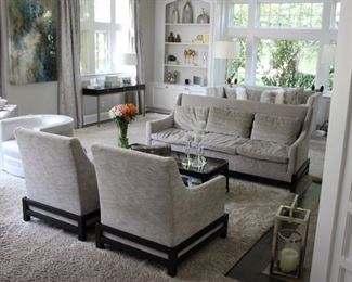 Baker Cradle sofa & pair chairs