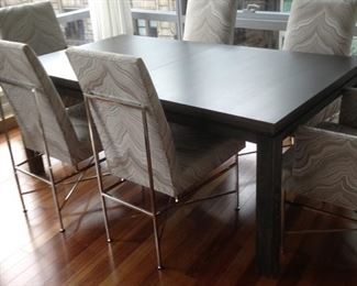 Hickory Chair modern dining table w/ 6 Vanguard Michael Weiss dining chairs