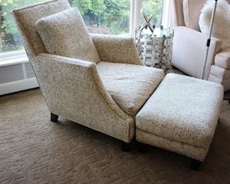 Lee Industries Club chair w/ ottoman