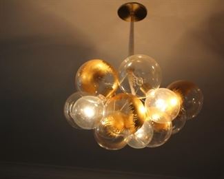 Jean Pelle “Bubble Chandelier” w/ gold leaf finish ceiling fixture