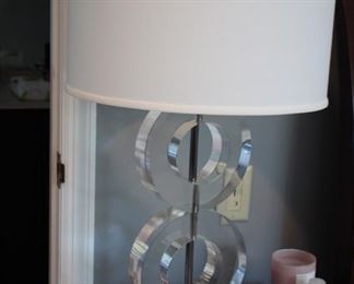 Pair lucite table lamps