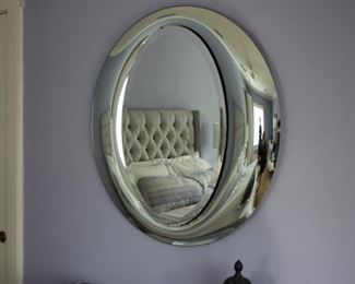 Chrome oval mirror