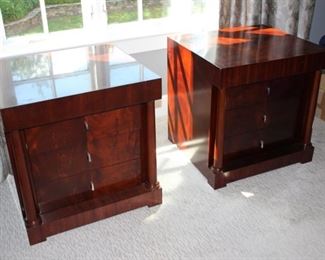 MBR Set – Bolier “Rosenau Biedermeier” King Sleigh Bed, Pair Night Stands & Chest on Chest & dresser