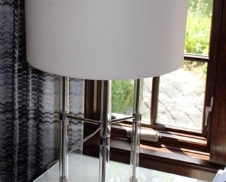 Lucite & chrome table lamp