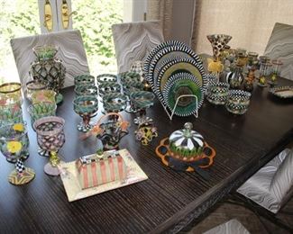 MacKenzie Childs “Circus” collection - glass plates, stemware, vases, bowls…