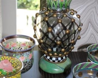 MacKenzie Childs “Circus” collection - glass plates, stemware, vases, bowls…
