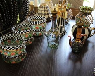 MacKenzie Childs “Circus” collection - glass plates, stemware, vases, bowls…