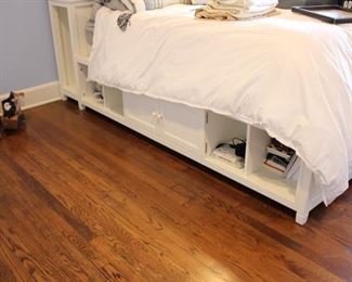 White Queen bed with storage