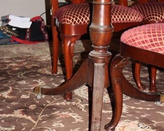 Kindel dining table, 8 chairs & breakfront