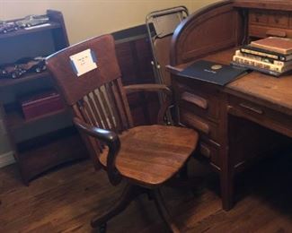 old oak desk chair