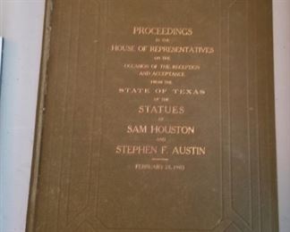 1905 HOUSE OF REPRESENTATIVES SAM HOUSTON & STEPHEN AUSTIN STATUE INCLUSION AUTOGRAPHED BY PRESIDENT LYNDON B. JOHNSON 