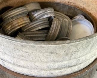 Antique zinc jar lids