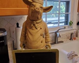 Pig with chalkboard
