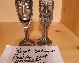 Royal Selangor Pewter shot glass or candlestick pair