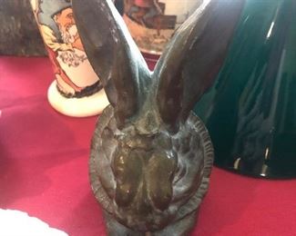Cast metal rabbit