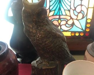 Brass or bronze hollow back owl