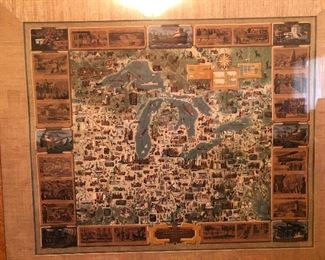 Large Oglebay Norton 100 years in the Great Lakes Region poster ca. 1954