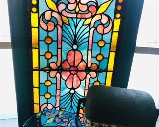 1 of 2 pairs of stained glass windows