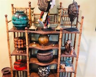 Victorian bamboo etagere