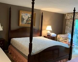 #1 Link and Taylor mahogany king 4 post bed $300.00