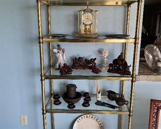 Lenox, Red Chinese Figurines, Brass Mantle Clock, Urn