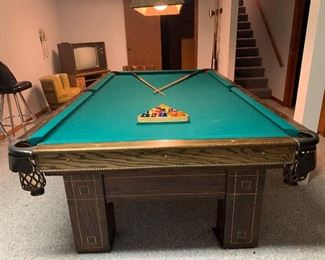 Pool Table with Leather Web Pockets
