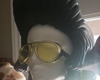 Elvis hair hat with eyeglasses, costume