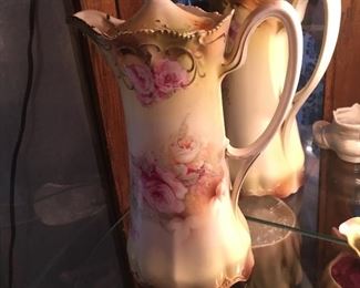 Wonderful tall chocolate pot with lid by R.S. Prussia