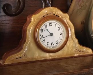 butterscotch and pearlized celluloid (I think) mantle clock