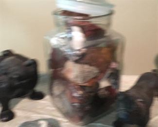 jar of mineral samples