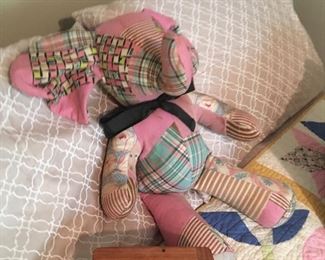 cool pink quilted elephant