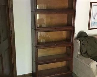 5 Glass Front Lawyer’s Oak Barister Bookcase.