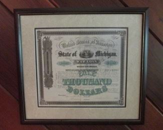 $1000.00 Michigan War Loan