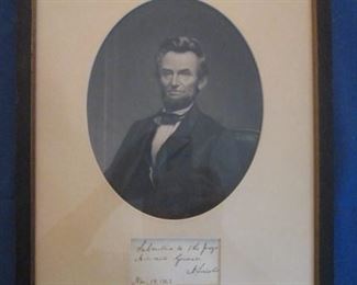 Abraham Lincoln Autograph