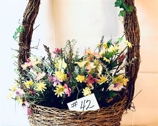 FLORAL BASKET 29”T.   $35