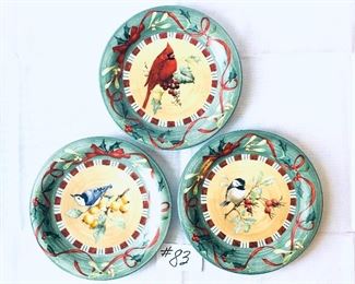 3 Lenox Bird Christmas Plates  $45