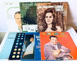 106B. LOT OF 7 VINTAGE COUNTRY RECORDS.  $15