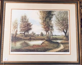 # 203-  EMMITT THAMES LANDSCAPE PRINT.    ARTIST PROOF  39w x 32T 
$400