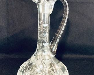 LEAD CRYSTAL DECANTER EUROPEAN  
15” t.  ( some cloudiness) 
$ 55