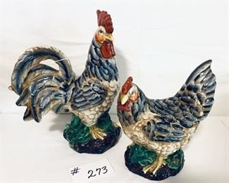CERAMIC ROOSTER AND HEN. 10-13”t
$ 49 pair